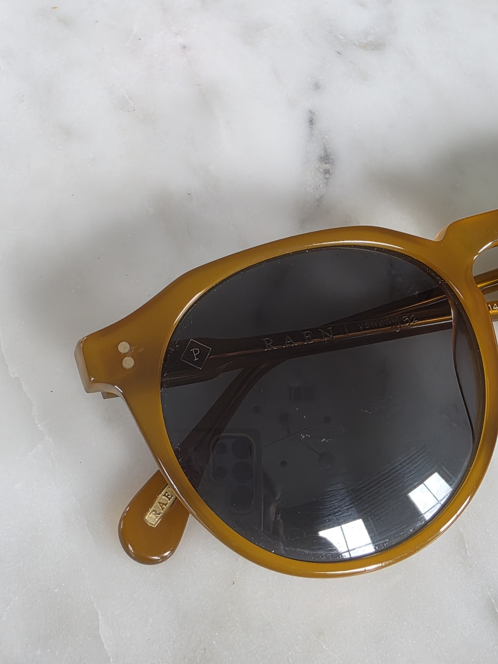 Raen Gold Round Frame Women's Polarized Sunglasses - Picture 3 of 5
